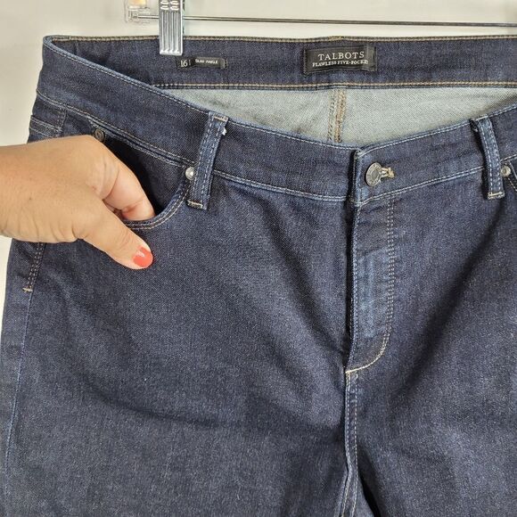 NEW 16 TALBOTS slim ankle Flawless 5 pocket dark wash JEANS 1X NWOT - Picture 7 of 11